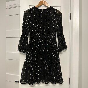 DKNY Black Metallic Embellished Dress